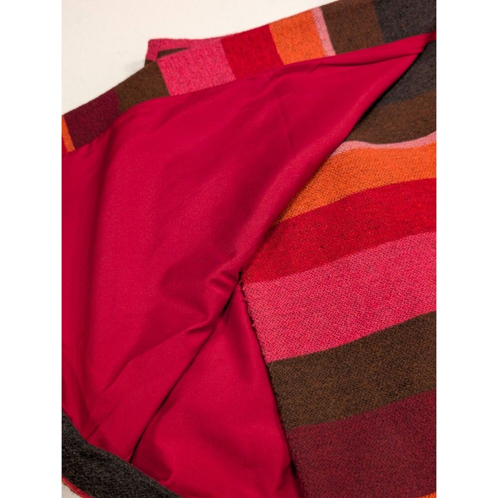LOFT Petite Wool Mini Skirt 4P Striped Wrap Dark Academia Poetcore Heritage - Picture 5 of 9